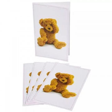 Lot de 5 cartes menu ourson