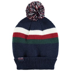 Bonnet en tricot avec pompon garçon