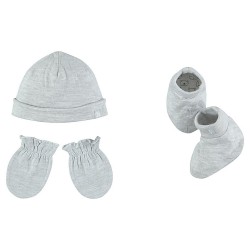 Ensemble Bonnet, moufles et chaussons bébé mixte