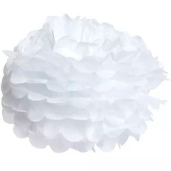 Pompon en papier blanc x3