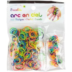 Kit élastiques bracelet Arc en ciel Fluo