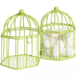 Lot de 2 petites cages de métal