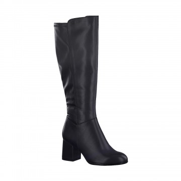 Bottes ajustables mollets dessus cuir - largeur confort