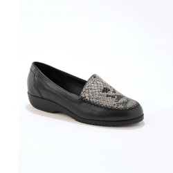 Mocassins largeur confort en cuir souple - imprimé python