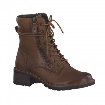 Bottines montantes dessus cuir - largeur confort