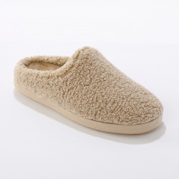 Chaussons forme mules en sherpa