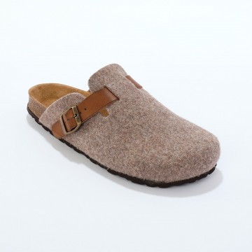 Mules sabot feutrine à boucle homme