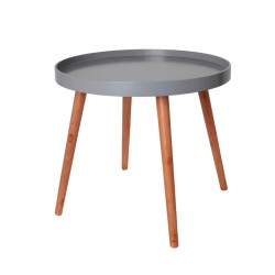 Table d’appoint bicolore avec plateau gris clair