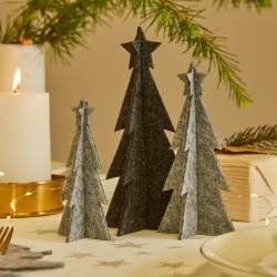 Lot de 3 sapins en feutrine