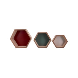 Etagères hexagonales - lot de 3