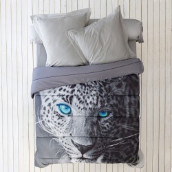 Couette microfibre imprimée Guépard 220x240 cm- 200g/m²