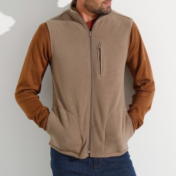 Blouson zippé maille micropolaire sans manches