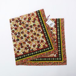 Foulard confectionné en France imprimé fleuri, 100 x 100 cm  - coton