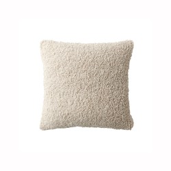 Coussin carré en bouclette sherpa moutonnée