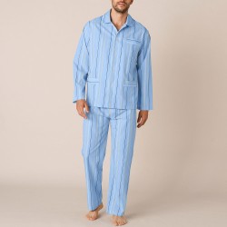 Pyjama rayé polyester/coton popeline