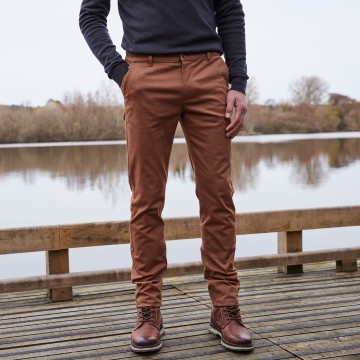 Pantalon chino ceinture élastiquée côtés