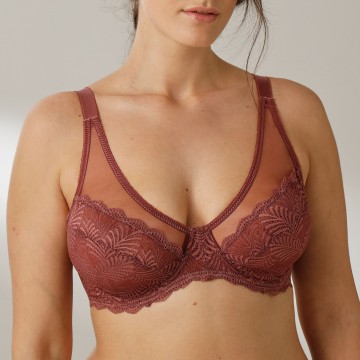 Soutien-gorge minimiseur en tulle et dentelle - avec armatures