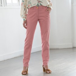 Pantalon twill coupe mom découpes fantaisie