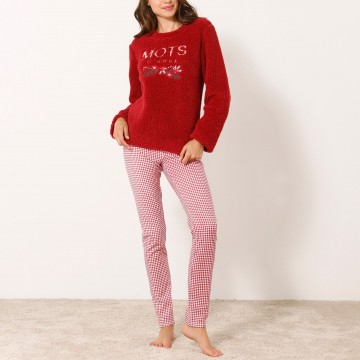 Pyjama sweat sherpa, legging jersey imprimé