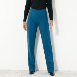 Pantalon droit large, maille milano