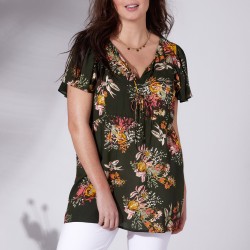 Blouse manches papillon imprimée