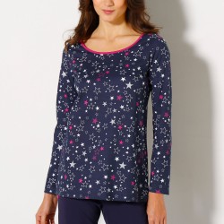 Tee-shirt de nuit manches longues - jersey coton