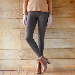 Legging bas de jambe zippé, taille élastiquée