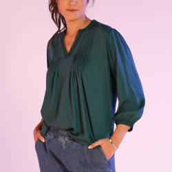 Blouse manches longues détails macramé