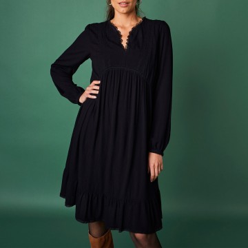 Robe bohème crépon uni