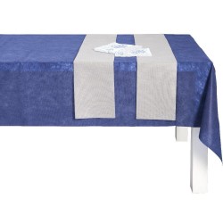 Ensemble pour table de Noël bleu et gris argenté