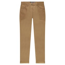 Pantalon slim en twill enduit fille