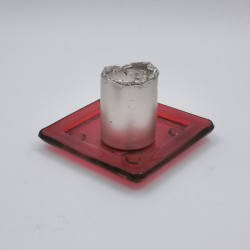 Plateau en verre - Support de bougie - 11 cm  de côté