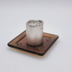 Plateau en verre - Support de bougie - 11 cm  de côté