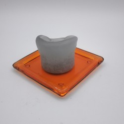 Plateau en verre - Support de bougie - 13.5 cm  de côté