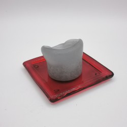 Plateau en verre - Support de bougie - 13.5 cm  de côté