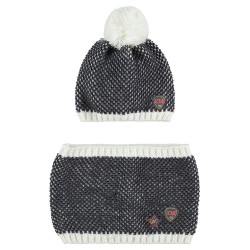 Bonnet et écharpe en tricot twisté fille