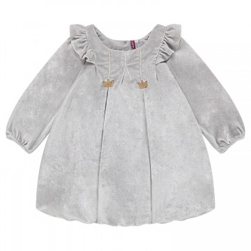 Robe en panne de velours bébé fille