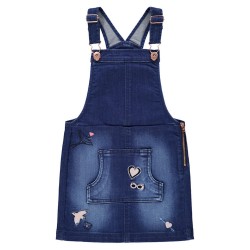 Robe salopette en jeans fille