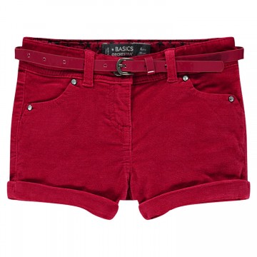 Short en velours avec ceinture amovible fille