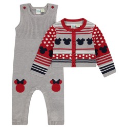 Ensemble gilet et salopette en tricot "Minnie" bébé fille