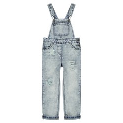 Salopette en jeans effet used fille