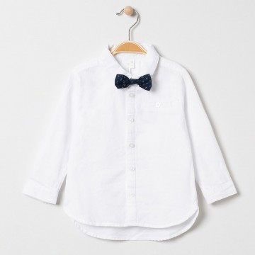 Chemise à noeud papillon amovible bébé garçon