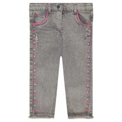 Jeans slim avec frise brodée bébé fille