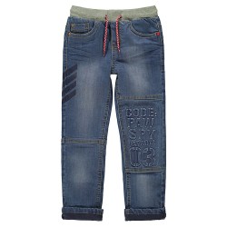 Jeans effet used doublé jersey garçon