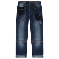 Jeans droit effet used garçon