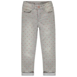 Jean effet used à étoiles printées all-over fille