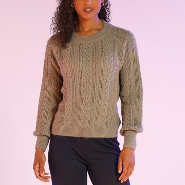 Pull maille fantaisie toucher mohair