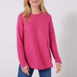 Pull évasé maille anglaise, toucher mohair