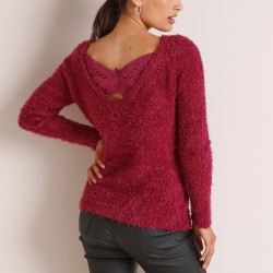 Pull "papillon" dos, maille douceur