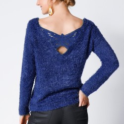 Pull "papillon" dos, maille douceur